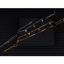 Bokalánc, pillangós-köves lánc arany és ezüst színben