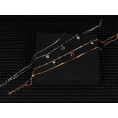 Bokalánc, pillangós-köves lánc arany és ezüst színben