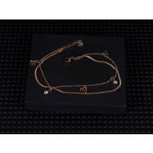 Bokalánc, pillangós-köves lánc arany és ezüst színben