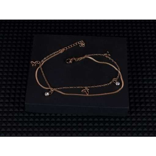 Bokalánc, pillangós-köves lánc arany és ezüst színben