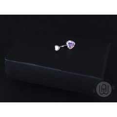 Piercing szív kövel AB színű 