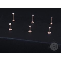 Piercing talpas kivitelben, köves rosegold színben