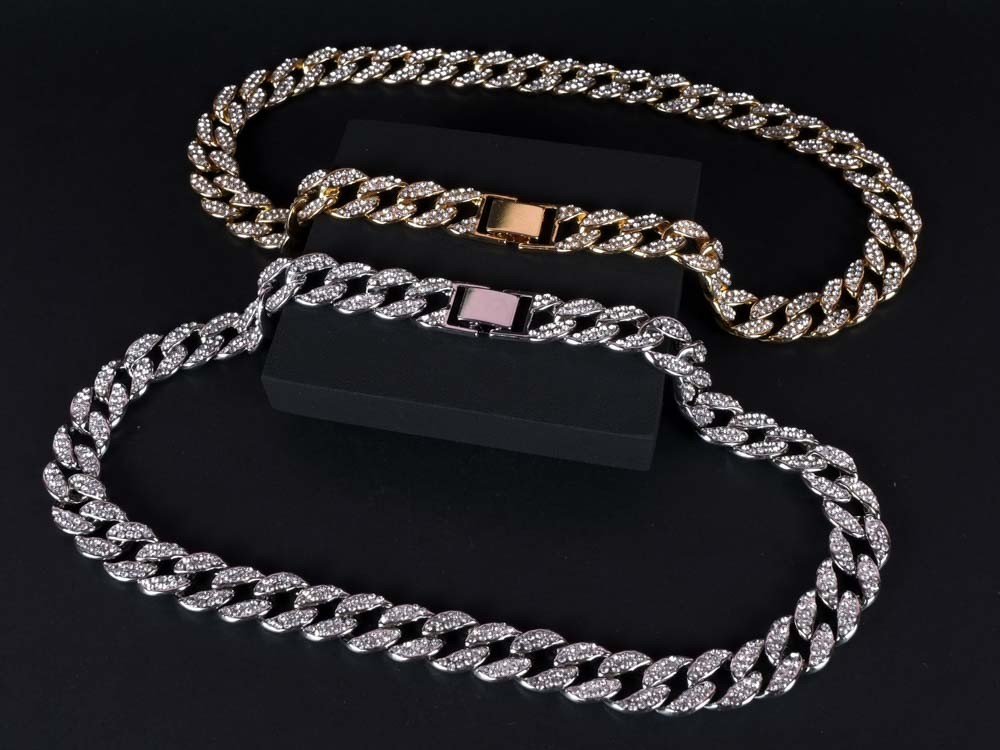 Iced out hot sale curb chain