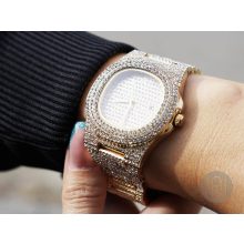 Full iced out miami curb karkötő, nyaklánc, óra szett