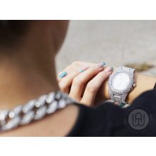 Full iced out miami curb karkötő, nyaklánc, óra szett