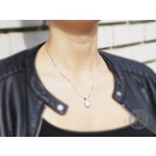 Nyaklánc nagy köves halo ezüst medállal