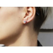 Szett ezüst gyűrű, fülbevaló szív köves halo díszítéssel