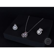 Szett kör medálos nyaklánc és fülbevaló