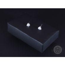 Fülbevaló ezüst szív kővel halo díszítéssel