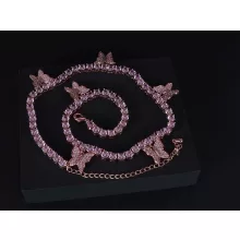 Nyaklánc choker pillangó köves