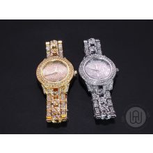 Karóra lánc mintás szíjjal micro pave díszítéssel