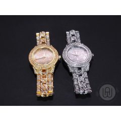 Karóra lánc mintás szíjjal micro pave díszítéssel