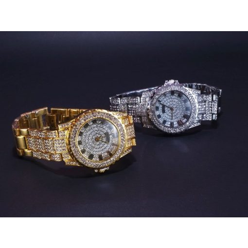 Karóra nagy köves szíjjal micro pave díszítéssel