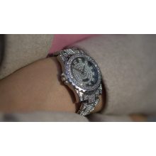 Karóra nagy köves szíjjal micro pave díszítéssel