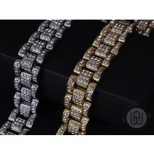 Karkötő iced out díszítéssel, óraszíj lánccal