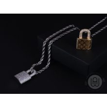 Medál Iced out lock, rope chain lánccal