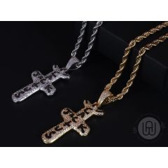   Medál Cactus Jack felirattal iced out kivitelben rope chain lánccal