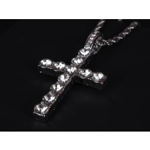 Medál kereszt iced out kivitelben rope chain lánccal