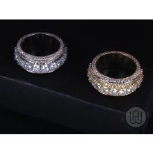 Gyűrű spinner középpel, ezüst kővel