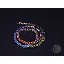 Rainbow iced out tennis chain