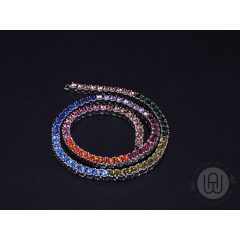 Rainbow iced out tennis chain