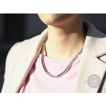 Rainbow iced out tennis chain