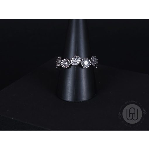 Gyűrű, ezüst, százszorszép virág mintával