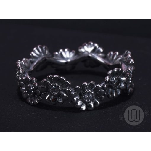 Gyűrű, ezüst, százszorszép virág mintával