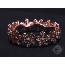 Gyűrű, ezüst, ragyogó százszorszép