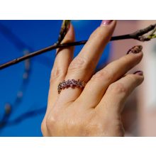 Gyűrű, ezüst, ragyogó százszorszép