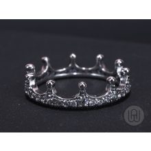 Gyűrű, ezüst, bűbájos korona