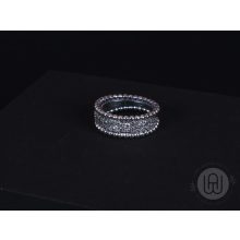 Gyűrű, ezüst, gyöngyös pavé