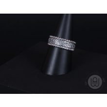 Gyűrű, ezüst, gyöngyös pavé