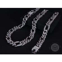 Nyaklánc és karkötő szett iced out figaro kivitel 