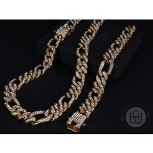 Nyaklánc és karkötő szett iced out figaro kivitel 