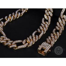 Nyaklánc és karkötő szett iced out figaro kivitel 