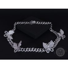 Nyaklánc, pillangós medálokkal iced out kivitelben