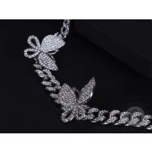 Nyaklánc, pillangós medálokkal iced out kivitelben