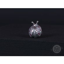 Charm, pavé rózsaszín katica