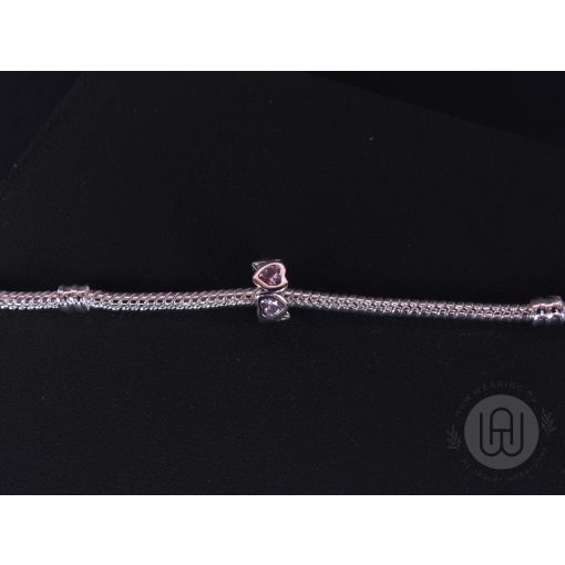 Spacer, rózsaszín kövekkel