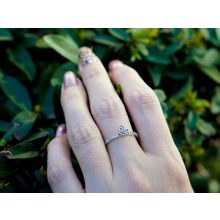 Gyűrű, ezüst, pici csillogó pillangó