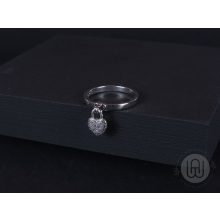 Gyűrű, ezüst, zár és szív