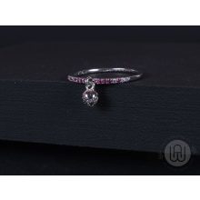 Gyűrű, rózsaszín bogyó