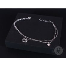 Bokalánc, ezüst, szivecsékkel