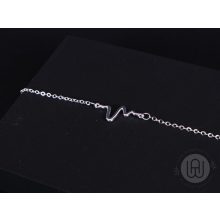 Bokalánc, ezüst, hullám mintával