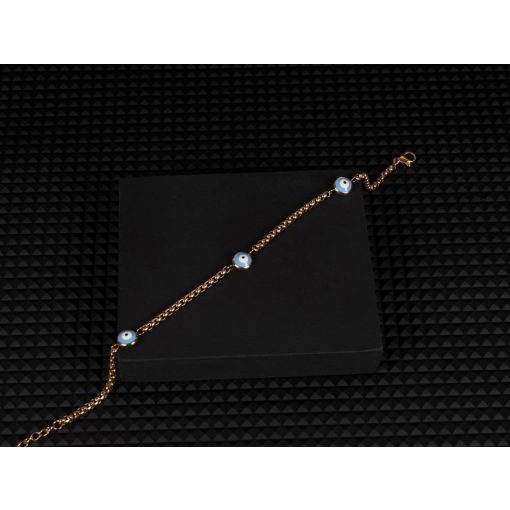 Bokalánc, ördögszem mintás lánc arany színben