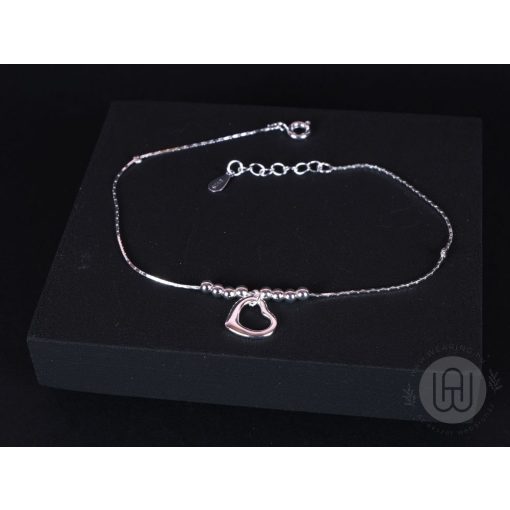 Bokalánc, ezüst, gömb és szív körvonal