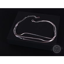 Bokalánc, ezüst, több soros kígyólánc