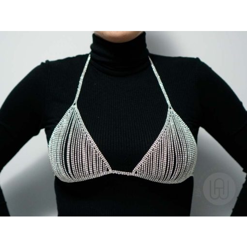 Testlánc, ezüst színű függő melldísz