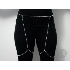 Testlánc, ezüst színú csípőlánc
